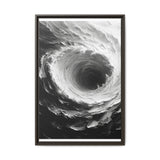 Monochrome Elegance: Swirling Abstract Brushwork Art Print