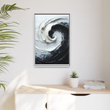 Yin-Yang Impasto Swirls Fine Art Print – Dramatic Monochrome