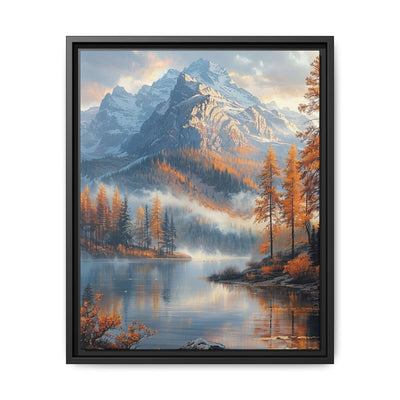 Golden Hour Tranquility: Serene Mountain Lake Art Print