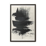 Abstract Dynamic Brush Stroke Art Print - Stark Black & White Contrast