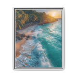 Tropical Beach Golden Hour - Vibrant Aerial View Art Print