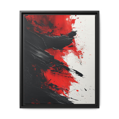 Vivid Red and Black Abstract Art - Dynamic Ink-Acrylic Splashes, 8K Print