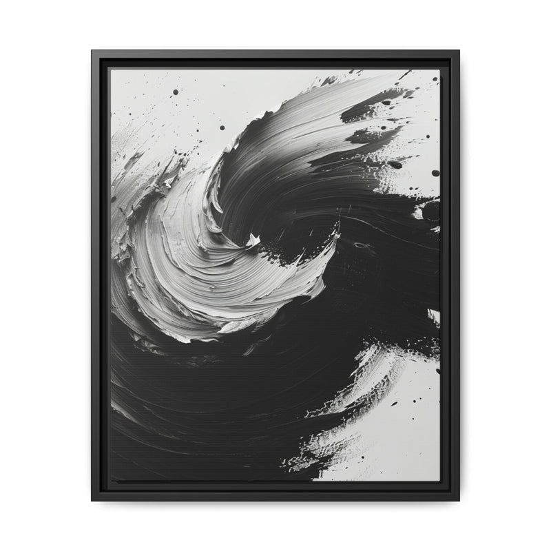 Monochrome Elegance: Abstract Swirls Art Print on Museum Paper