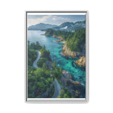 Coastal Serenity: Aerial BC Highway - Museum Grade Art Print
