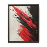 Vivid Red & Black Abstract Art Print - Modern Brushstroke Chaos, 8K