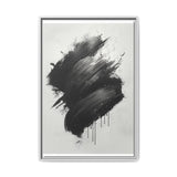 Abstract Elegance: Bold Black & White Brush Stroke Art Print
