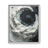 Monochrome Yin-Yang Abstract Art - High-Contrast Impasto Print
