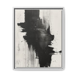 Dynamic Abstract Brush Strokes Art Print - Black & White