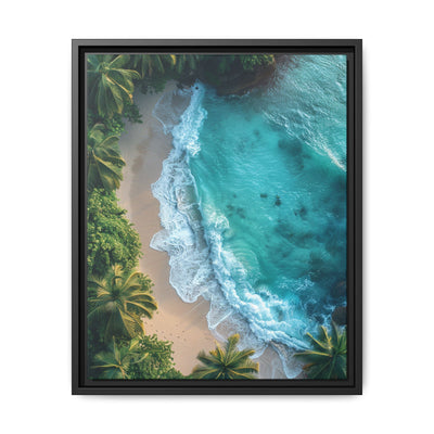 Tropical Serenity: Golden Hour Beach Aerial View - 4K Print