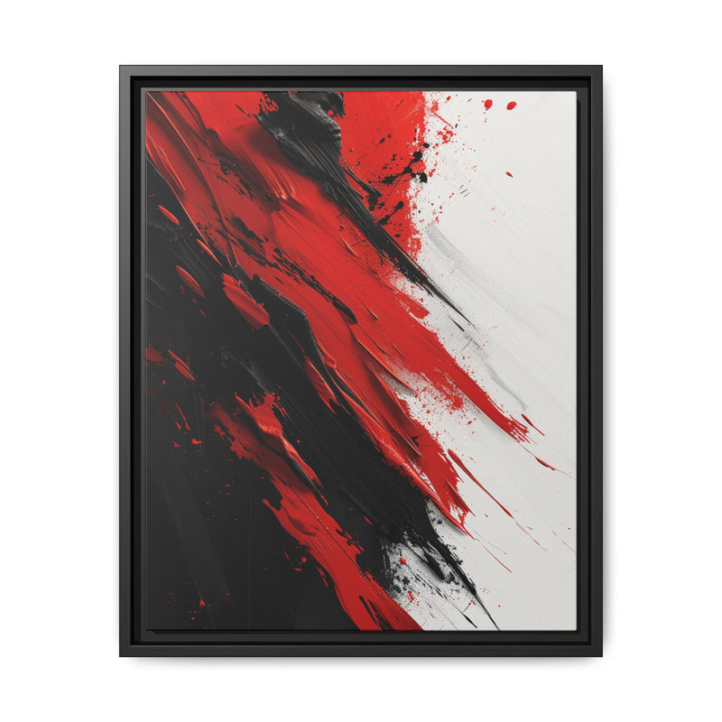 Vivid Red & Black Abstract Energy - High-Detail Ink Fusion Art Print