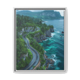 Coastal Serenity: BC Highway Aerial View - Museum Quality Print