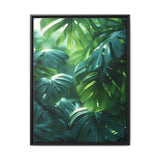 Floating Monstera Leaves Art Print - Ethereal Nature Elegance