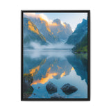 Golden Hour Tranquility: Mountain Lake Art Print
