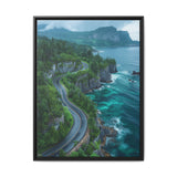 Coastal Serenity: BC Highway Aerial View - Museum Quality Print