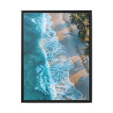 Tropical Beach Golden Hour Aerial View - Vibrant Wall Art Print