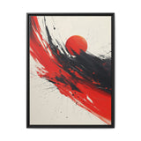 Abstract Energy - Vivid Red & Black Brushstroke Art Print, 8K