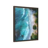 Tropical Serenity: Golden Hour Beach Aerial View Art Print