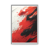 Vivid Red & Black Chaos - Modern Abstract Art Print, 8K Quality