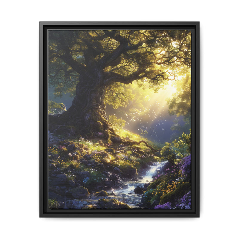 Enchanted Forest Serenity - Vibrant Oak Tree Art Print