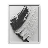 Monochromatic Elegance: Abstract Swirls Brushwork Art Print