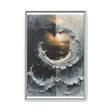 Yin Yang Impasto Swirl - Monochrome Abstract Art Print
