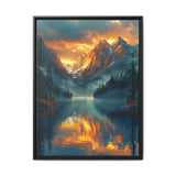 Golden Hour Majesty: Serene Lake & Mountain Landscape Print