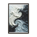Monochrome Yin-Yang Swirl - Modern Abstract Impasto Art Print