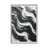 Monochrome Yin-Yang Swirls - Abstract Impasto Art Print