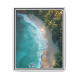 Tropical Beach Sunset: Golden Hour Aerial Wonderland Print