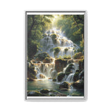 Enchanted Forest Waterfall - Vibrant Nature Scene Art Print