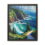 Coastal Serenity: Top-Down View of BC's Highway - Museum Print