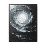 Monochrome Yin-Yang Impasto Swirl Art Print - Modern Elegance