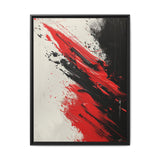 Vivid Red & Black Abstract Art Print - Modern Brushstroke Chaos, 8K