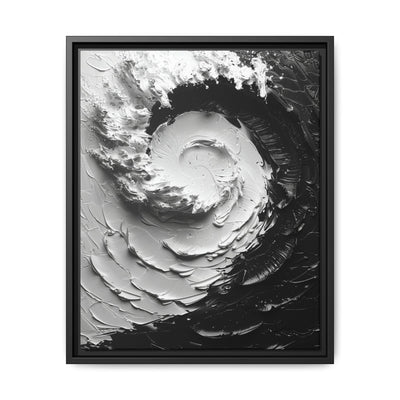 Yin-Yang Swirl Abstract Art - High Contrast Modern Canvas Print