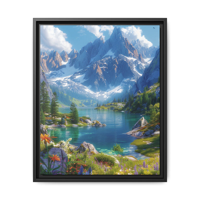 Golden Hour Majesty: Serene Lake & Mountain Landscape Print