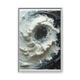 Monochrome Yin-Yang Abstract Impasto Art Print - Museum Grade