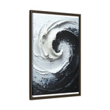 Yin-Yang Impasto Swirls Fine Art Print – Dramatic Monochrome