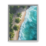 Golden Hour Escape: Tropical Beach Aerial View - Premium Art Print