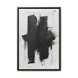 Abstract Movement: Bold Black Brushstrokes on Gray - Fine Art Print