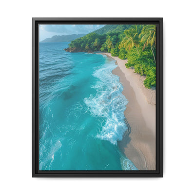 Tropical Serenity: Golden Hour Beach - Vibrant Art Print