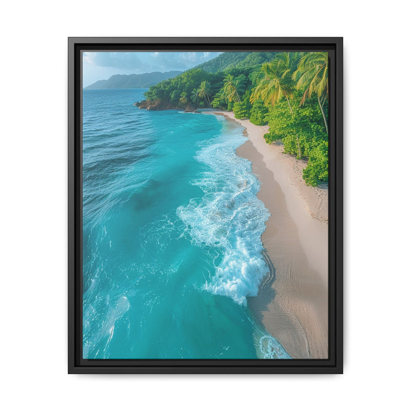 Tropical Serenity: Golden Hour Beach - Vibrant Art Print