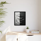 Monochrome Yin-Yang Abstract Art - Museum Grade Print