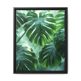 Floating Monstera Leaves Art Print - Ethereal Nature Elegance