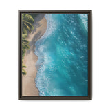 Golden Hour Serenity: Tropical Beach Aerial View - Premium Art Print