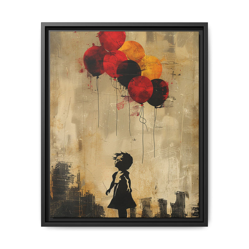 Urban Whimsy: Child & Balloons Banksy-Inspired Fine Art Print