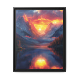 Golden Hour Majesty: Serene Lake & Mountain Canvas Print