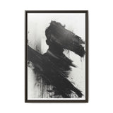 Abstract Brushwork Contrast - Bold Black on Gray Fine Art Print
