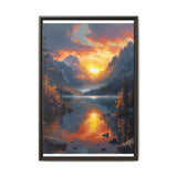 Golden Hour Serenity: Majestic Mountains & Crystal Lake Art Print