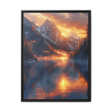 Golden Hour Majesty: Mountain & Lake Landscape Art Print