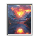 Golden Hour Majesty: Serene Lake & Mountain Canvas Print